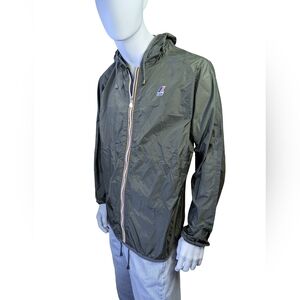 K-Way Packable Green Rain Jacket | Folds Into Pouch | Men’s XL | Gorpcore